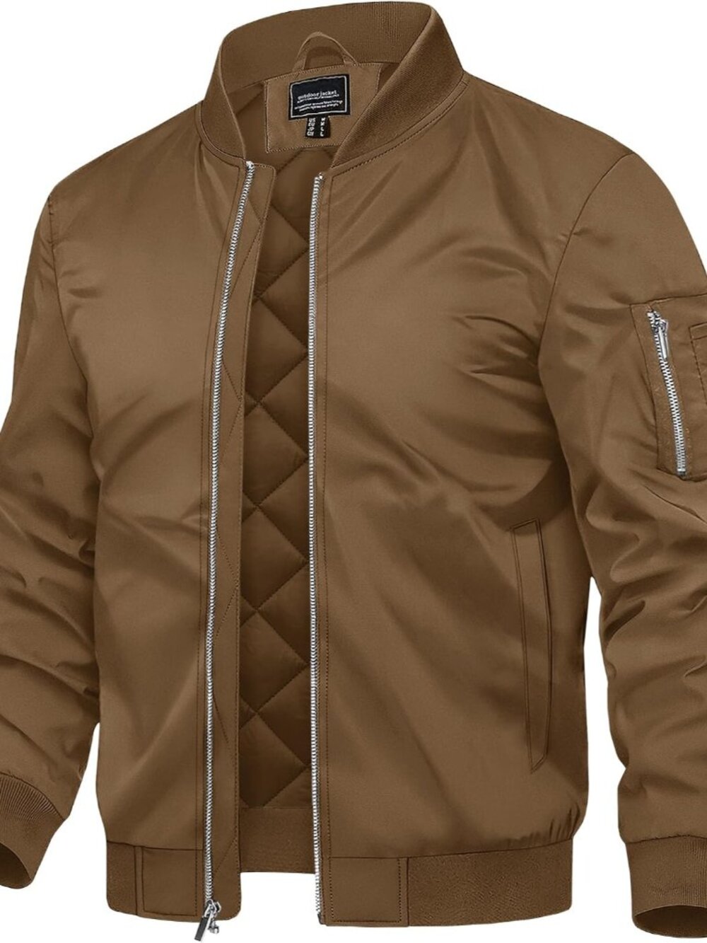 Men's Bomber Jacket Thermal Quilted Winter Coat for Daily Wear